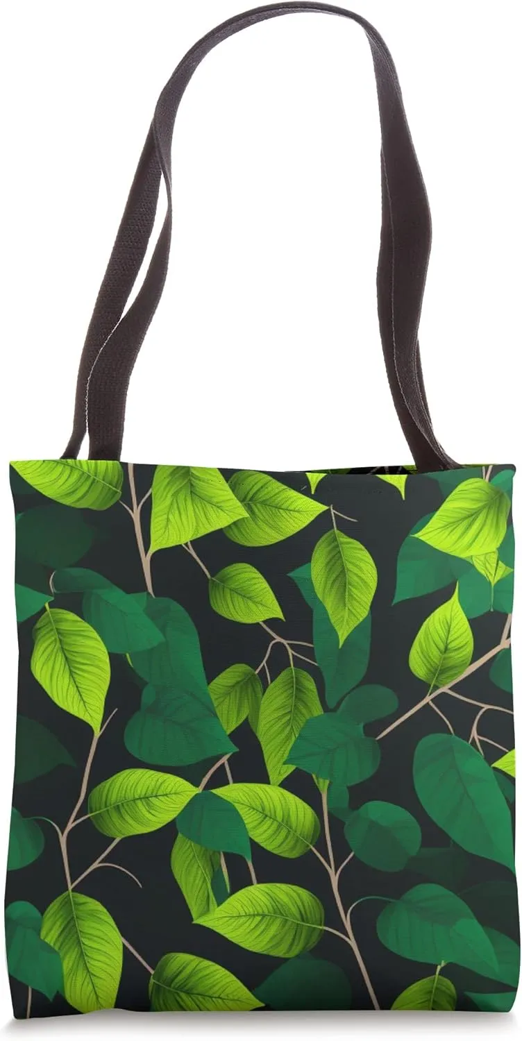 Vintage Paper Birch Inspired Leaf Tree Lover Cute Pattern Tote Bag