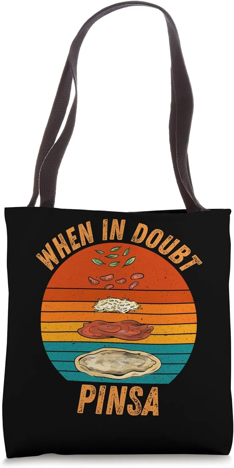 Vintage Pinsa When In Doubt Pinsa Retro Food Lover Tote Bag