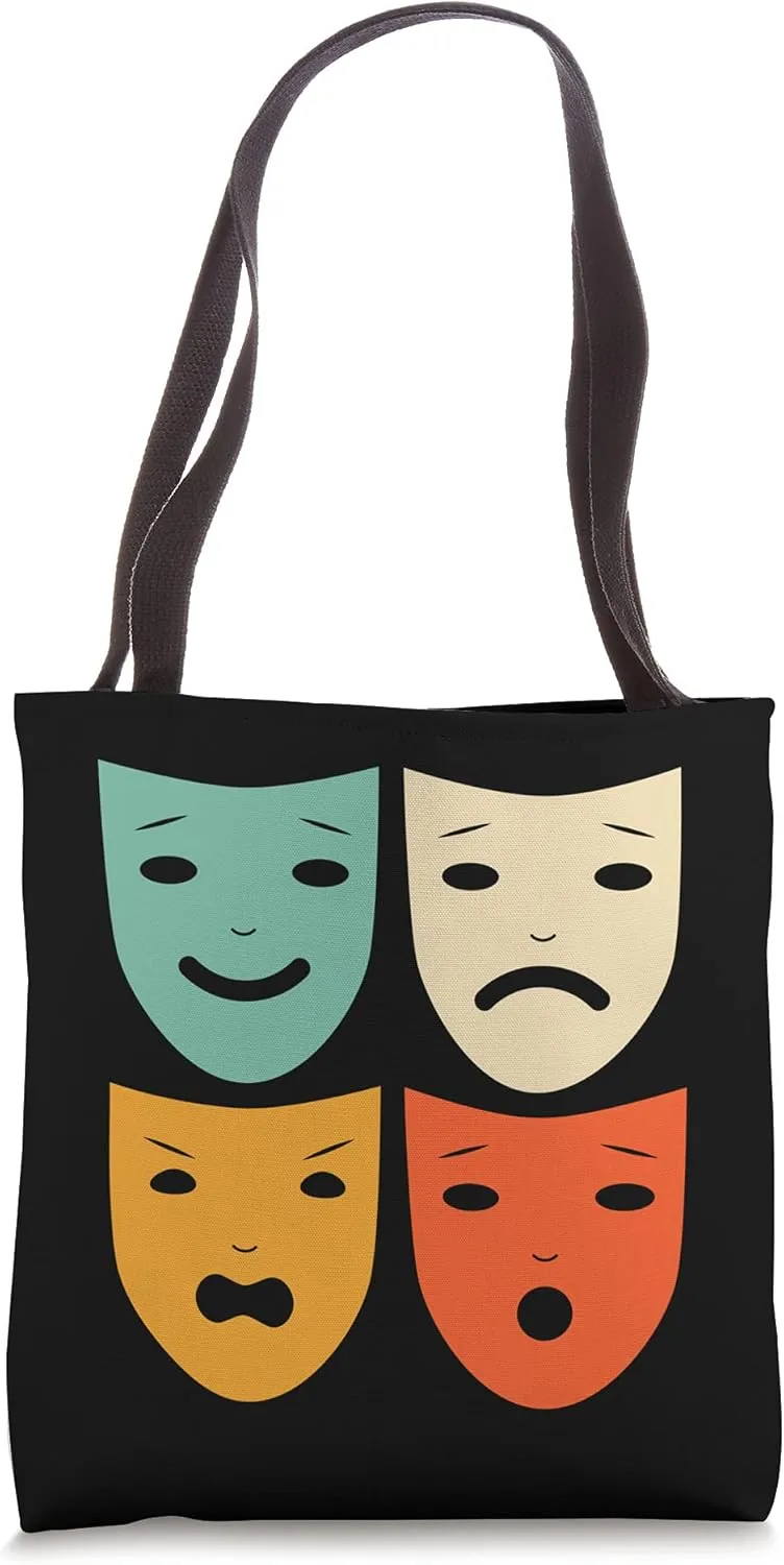 Vintage Theatre Masks Theater Actress Drama Actor Gift Tote Bag