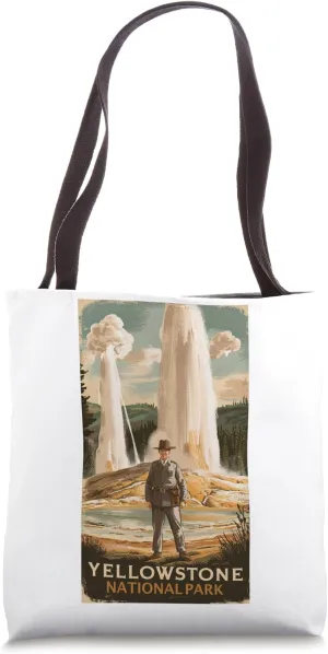 Vintage Travel Posters Yellowstone National Park Wyoming USA Tote Bag