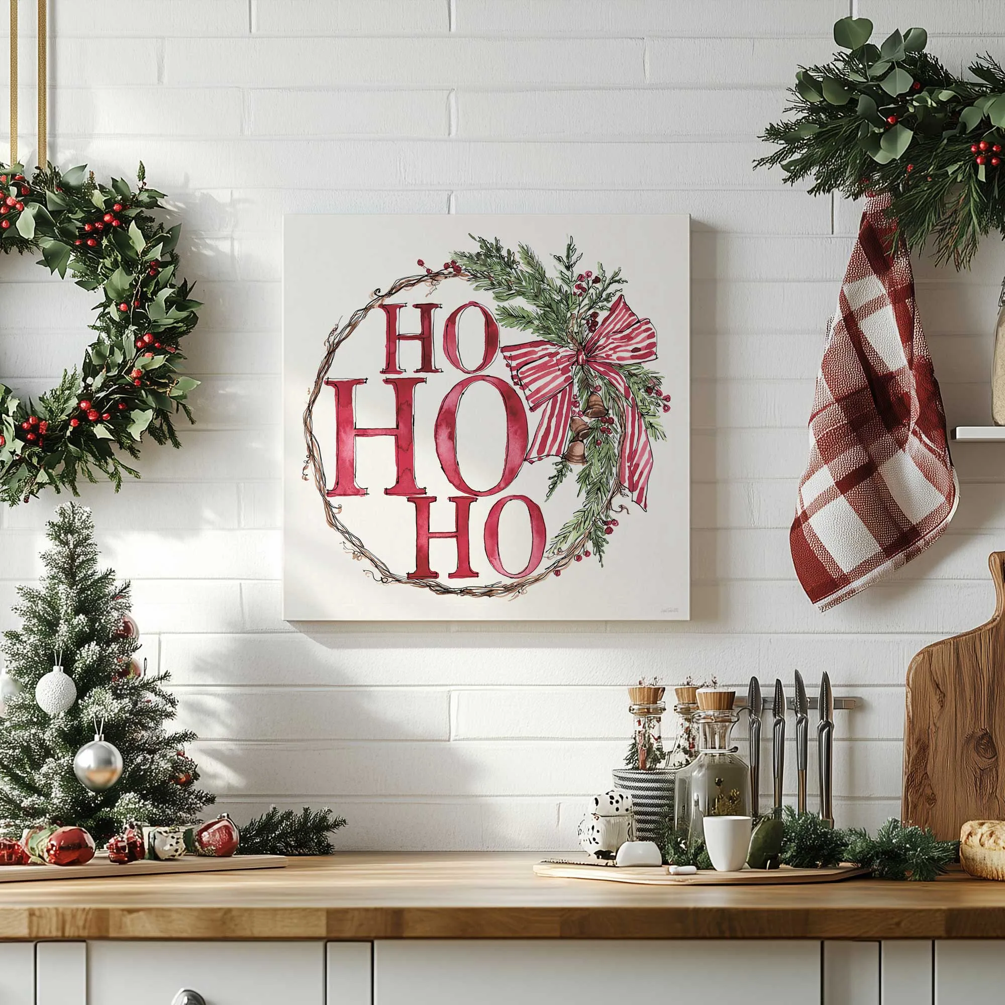 Vintage Wreath I Print on Canvas