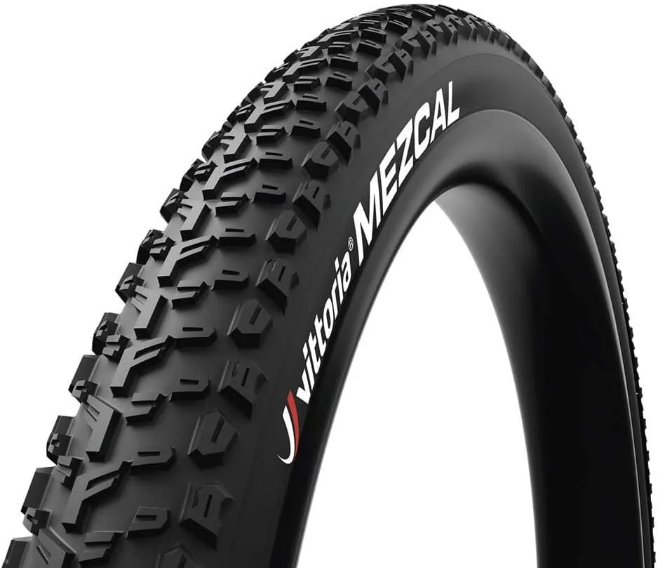 Vittoria Mezcal XC Mountain Bike Tire for Hardpack Terrain Conditions - XC-Trail TLR MTB Tire - Black