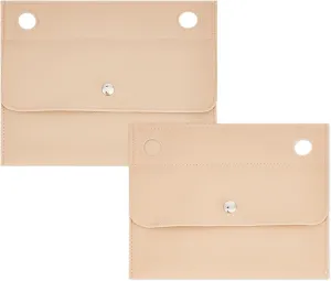 WADORN 2 Styles PU Leather Purse organizer Liner, Rectangle Shoulder Bag Organiser Inserts Clutch Crossbody Conversion Kit with Eyelets for Handbag Purse Envelope Organizer Insert, Apricot