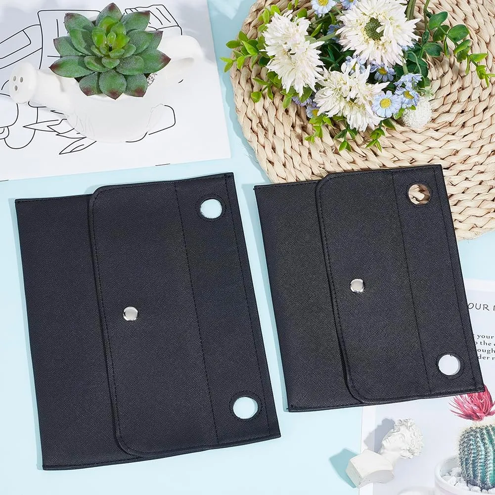 WADORN 2 Styles PU Leather Purse organizer Liner, Rectangle Shoulder Bag Organiser Inserts Clutch Crossbody Conversion Kit with Eyelets for Handbag Purse Envelope Organizer Insert, Black