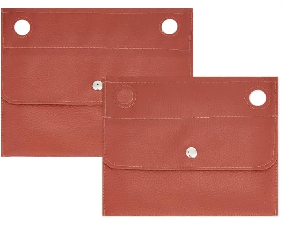 WADORN 2 Styles PU Leather Purse organizer Liner, Rectangle Shoulder Bag Organiser Inserts Clutch Crossbody Conversion Kit with Eyelets for Handbag Purse Envelope Organizer Insert, Brown