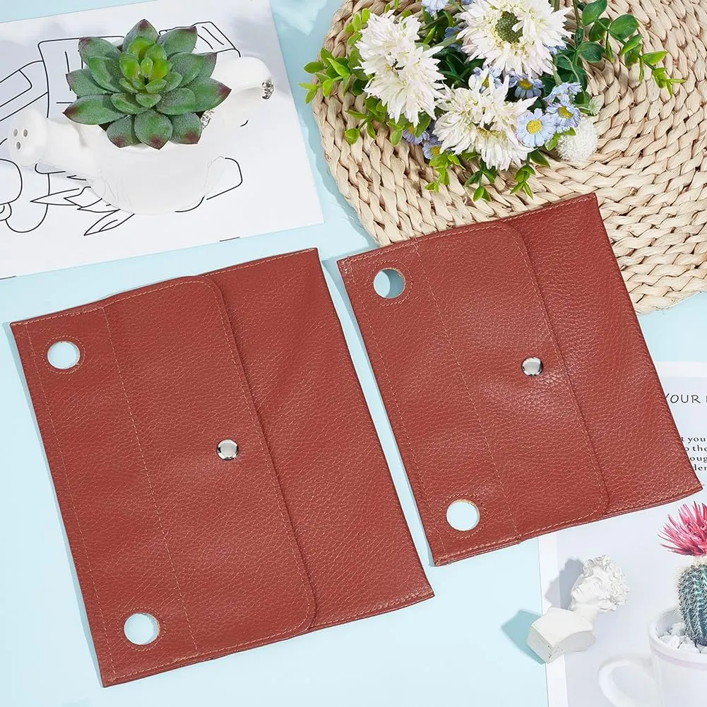 WADORN 2 Styles PU Leather Purse organizer Liner, Rectangle Shoulder Bag Organiser Inserts Clutch Crossbody Conversion Kit with Eyelets for Handbag Purse Envelope Organizer Insert, Brown