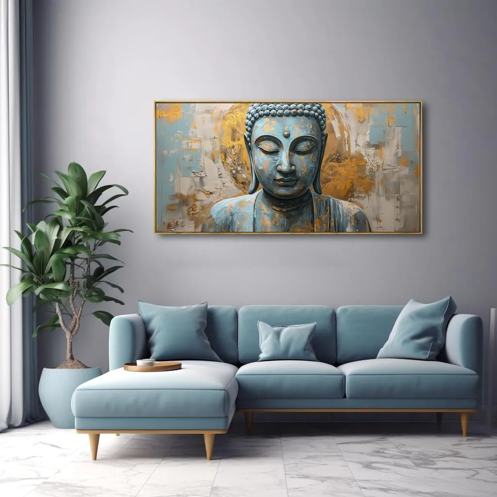 Wall Art Buddha Zen Art Modern Artwork Canvas Painting for Living Room Bedroom Dining Room Home Office Decor Large Framed Ready to Hang 30"x60"