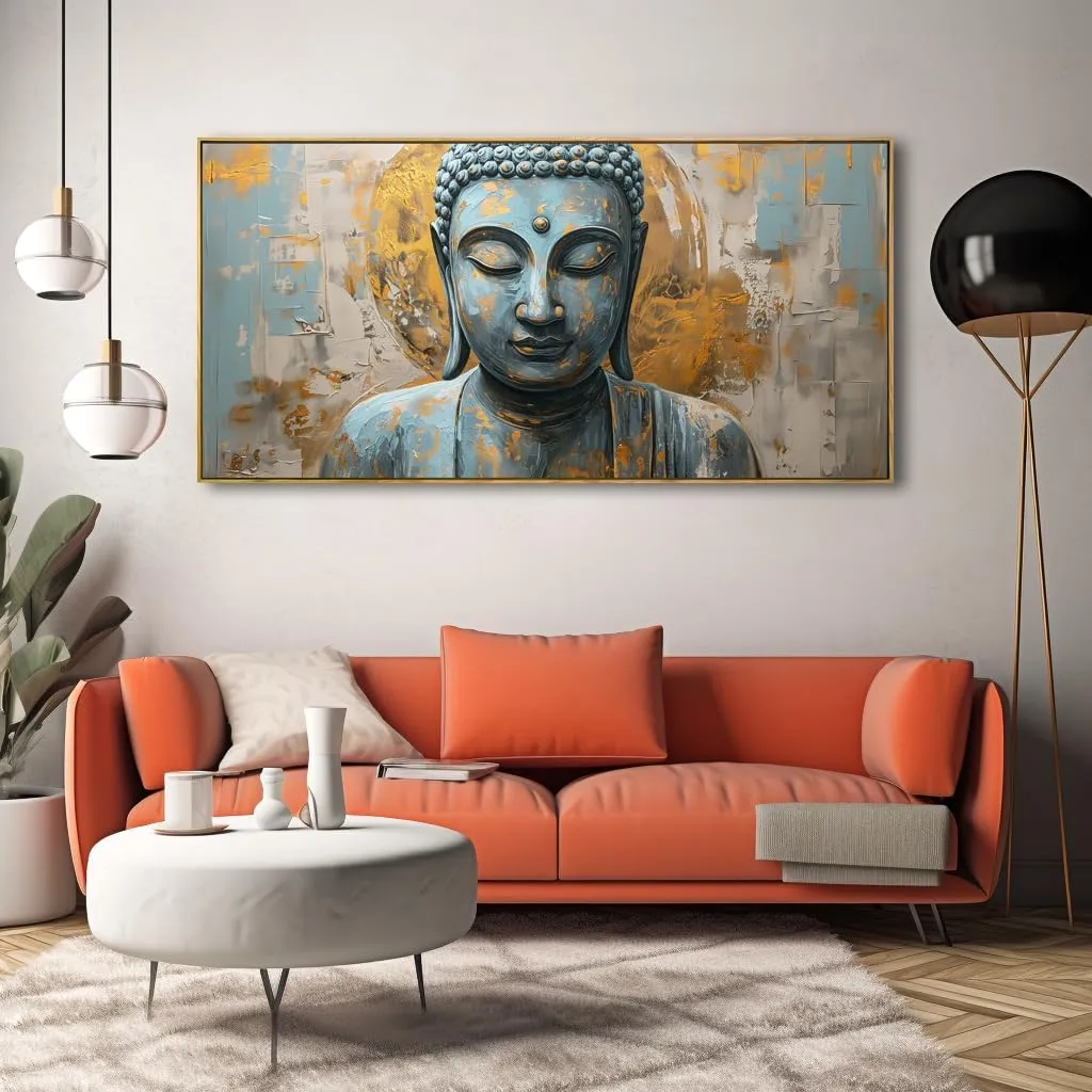 Wall Art Buddha Zen Art Modern Artwork Canvas Painting for Living Room Bedroom Dining Room Home Office Decor Large Framed Ready to Hang 30"x60"