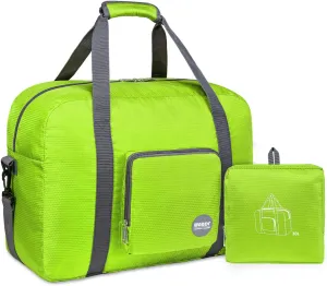 WANDF Foldable Travel Duffel Bag Luggage Sports Gym Water Resistant Nylon