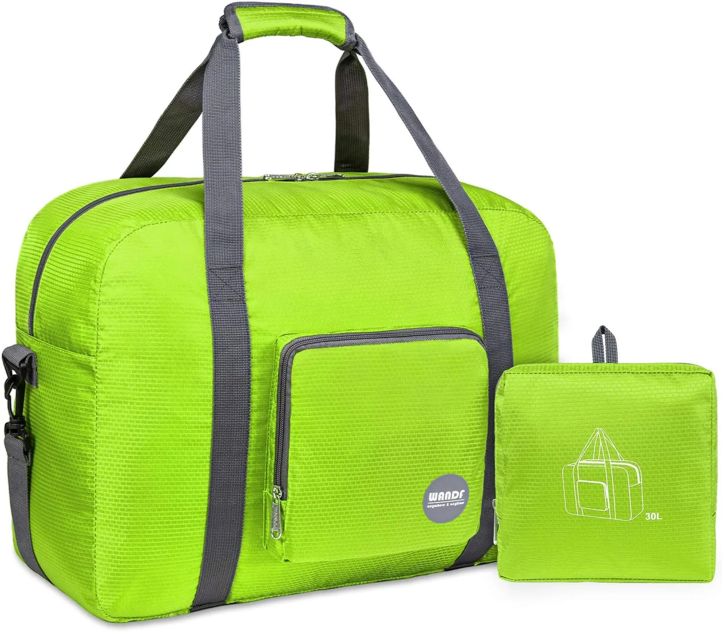 WANDF Foldable Travel Duffel Bag Luggage Sports Gym Water Resistant Nylon