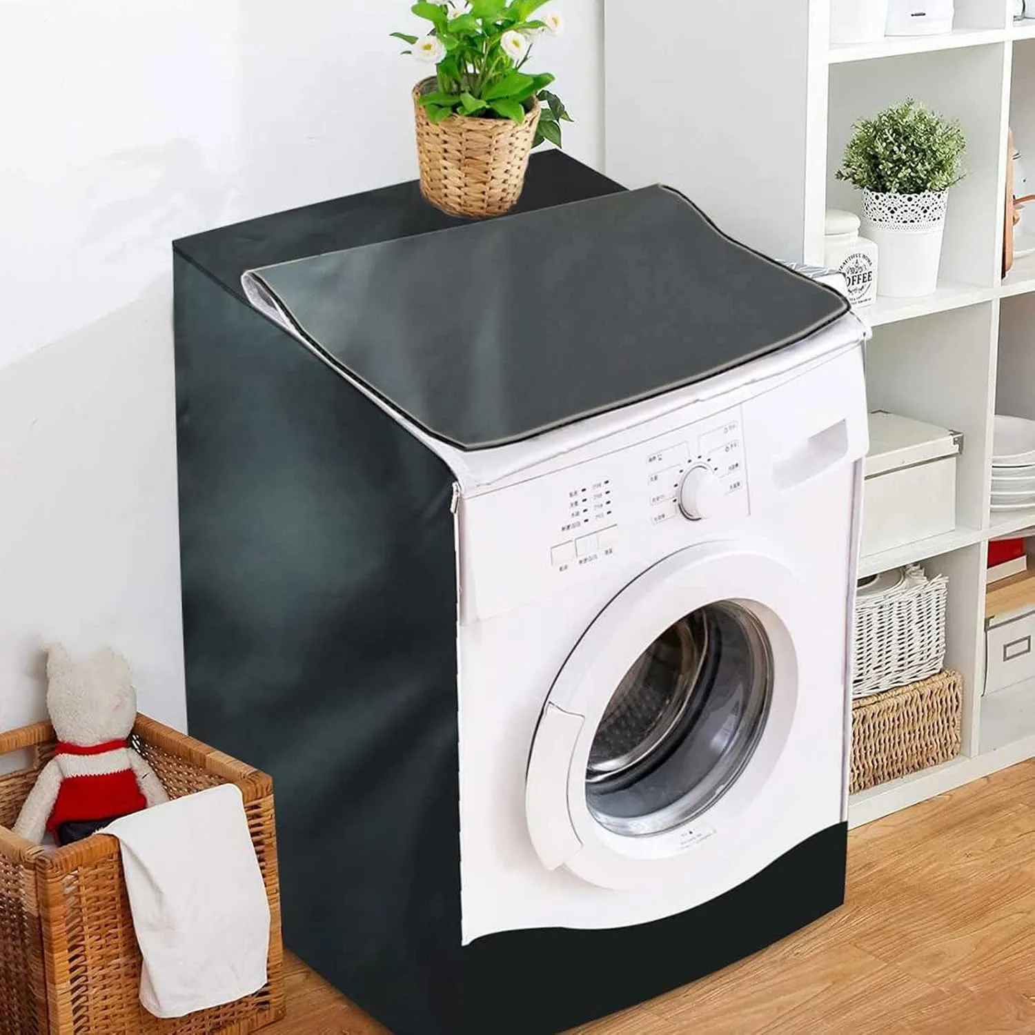 Washer and Dryer Covers, Portable Washing Machine Cover Fit for Most Top Load Machine, All Weather Protection (60 x 60 x 88cm)
