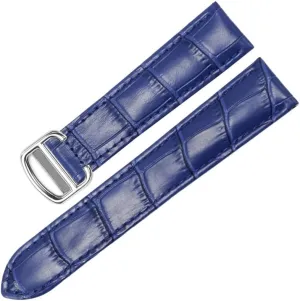 Watch Band for Cartier Tank Solo Ronde DE Genuine Leather Watch Chain Folding Buckle Watch Strap Accessories Watch Bracelet Belt (Color : 10mm Gold Clasp, Size : 22mm)