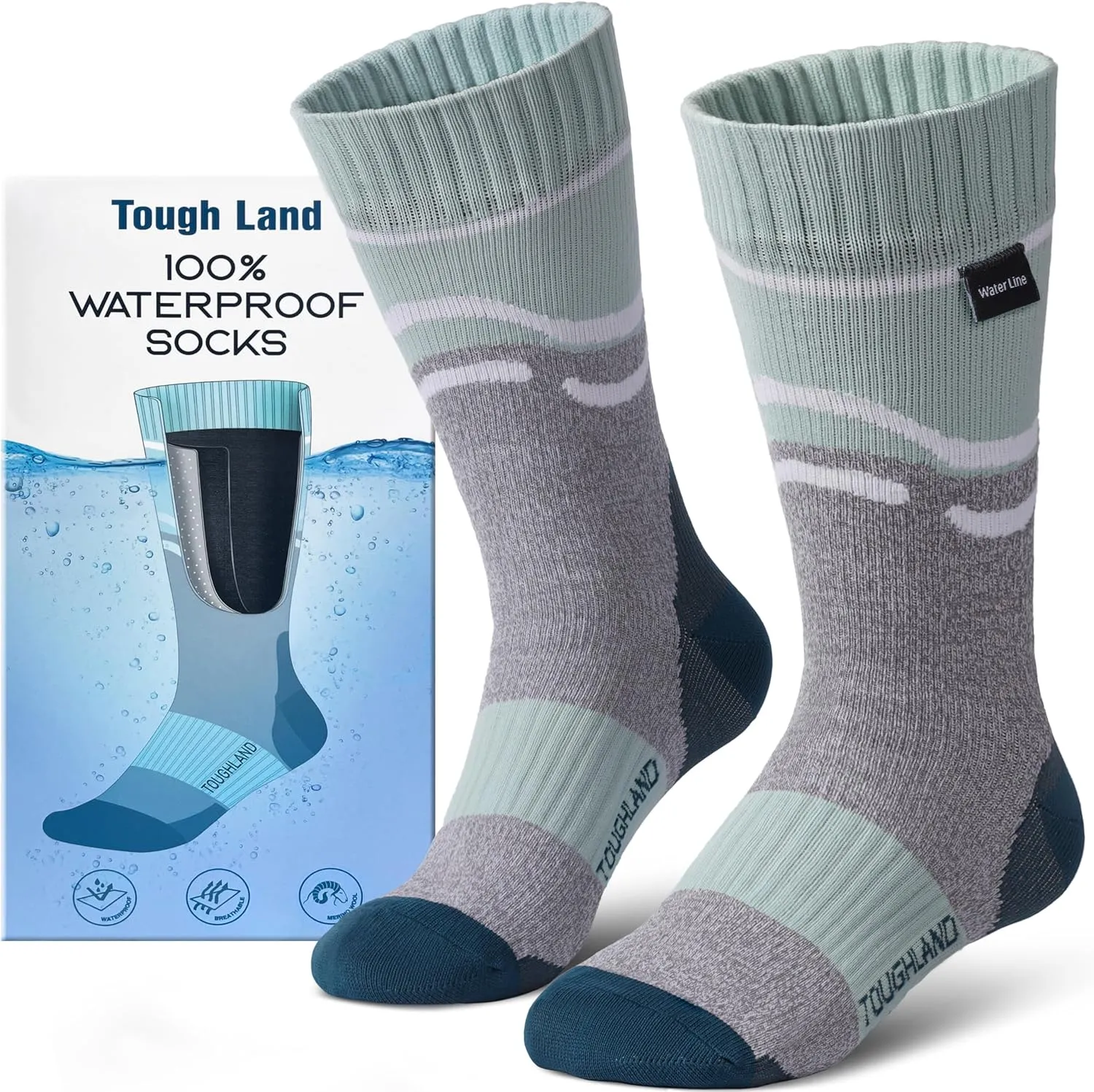 Waterproof Socks, Water Resistant Socks for Women & Men, Fits for Hiking, Cycling, Hunting and Running