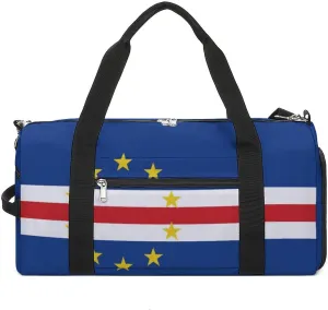 Waterproof Travel Duffel Bag Cape Verde Flag for Men Women Shoe Compartment