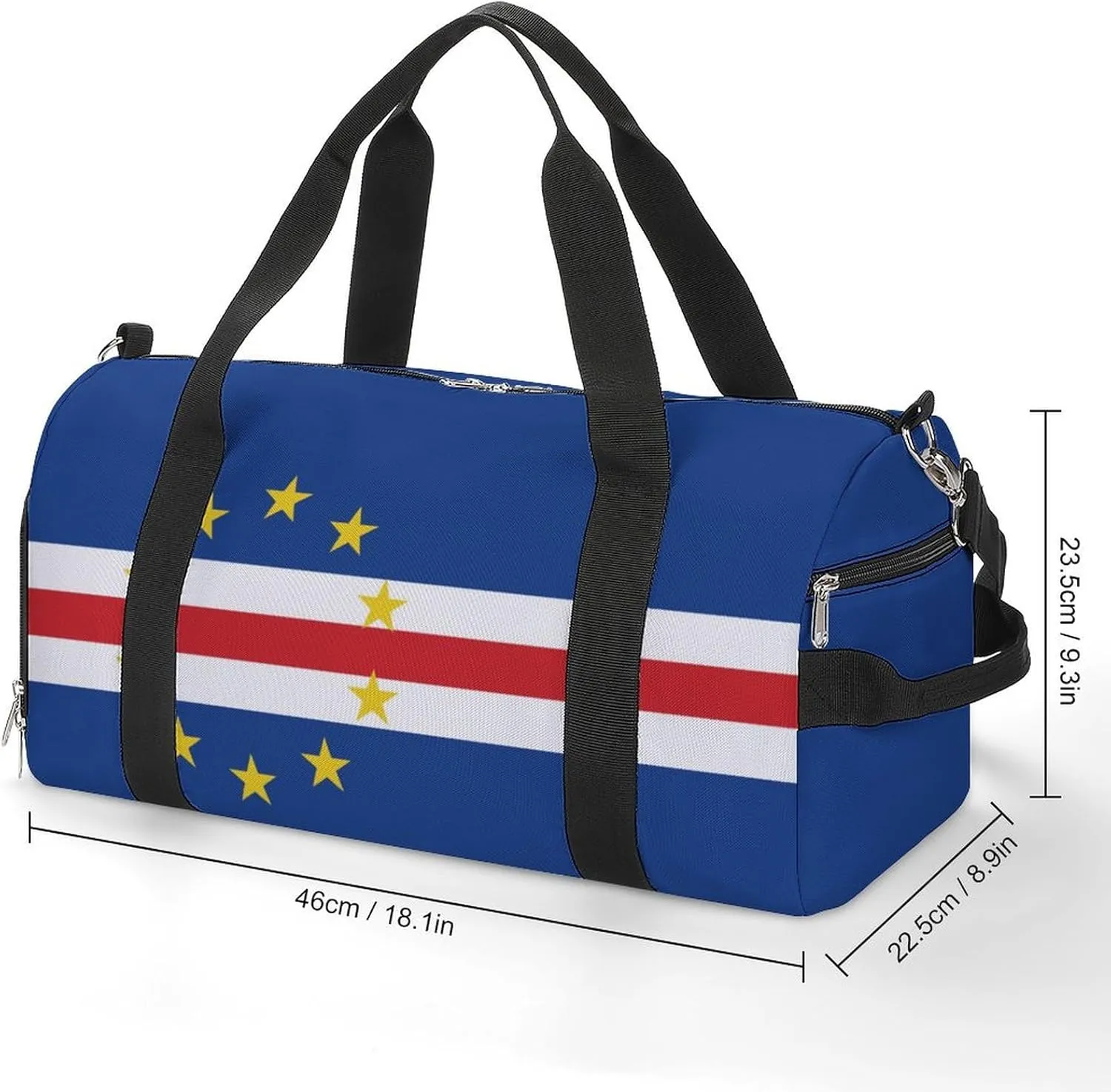 Waterproof Travel Duffel Bag Cape Verde Flag for Men Women Shoe Compartment