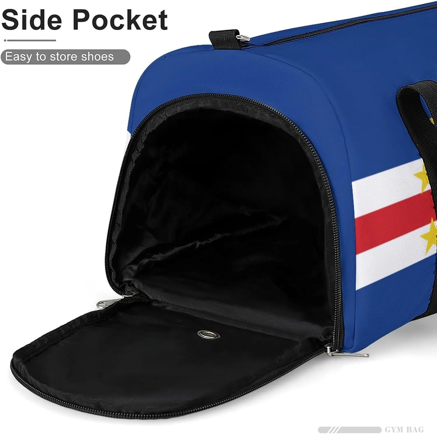 Waterproof Travel Duffel Bag Cape Verde Flag for Men Women Shoe Compartment