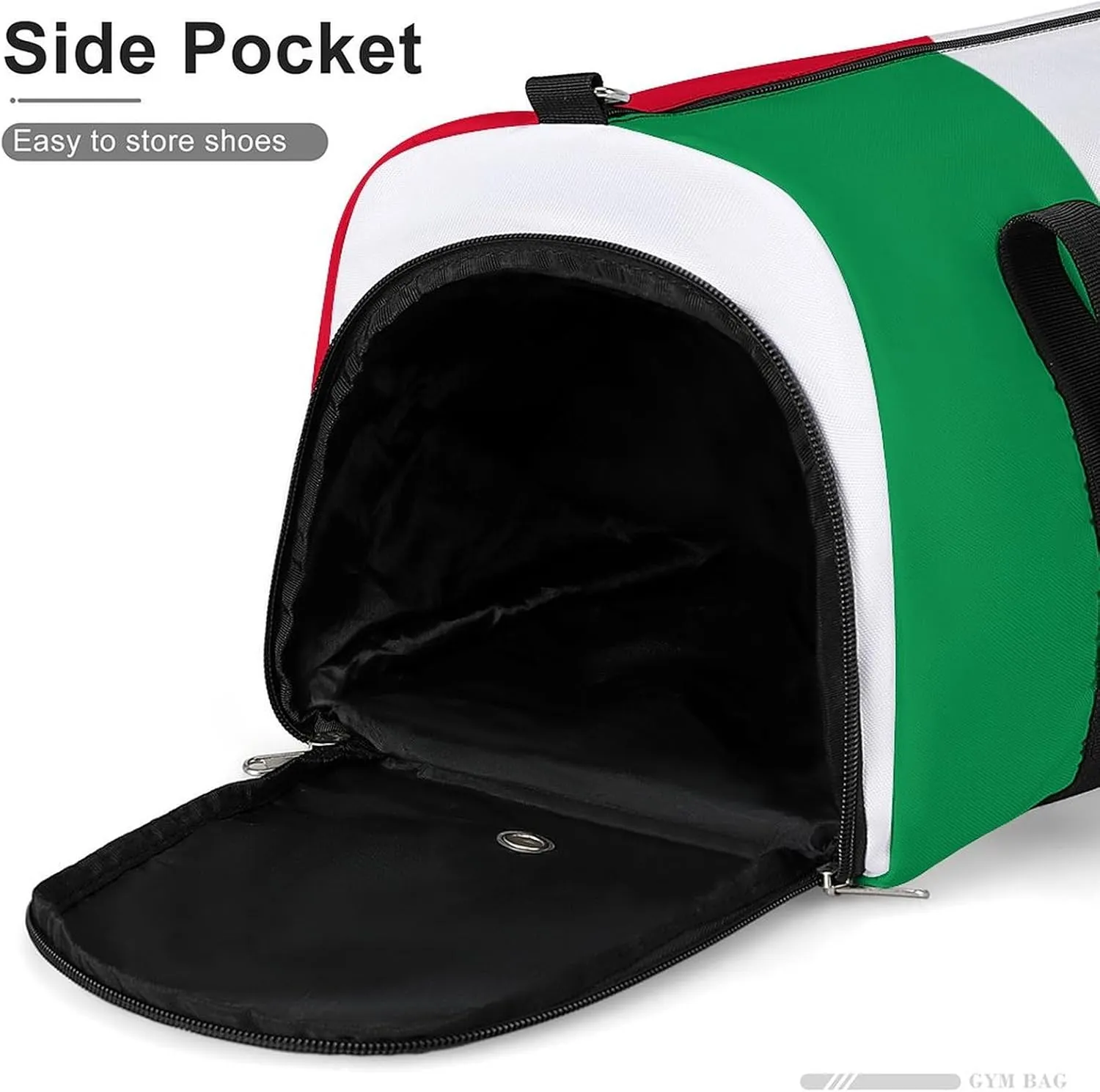 Waterproof Travel Duffel Bag Italian Flag for Men Women Shoe Compartment