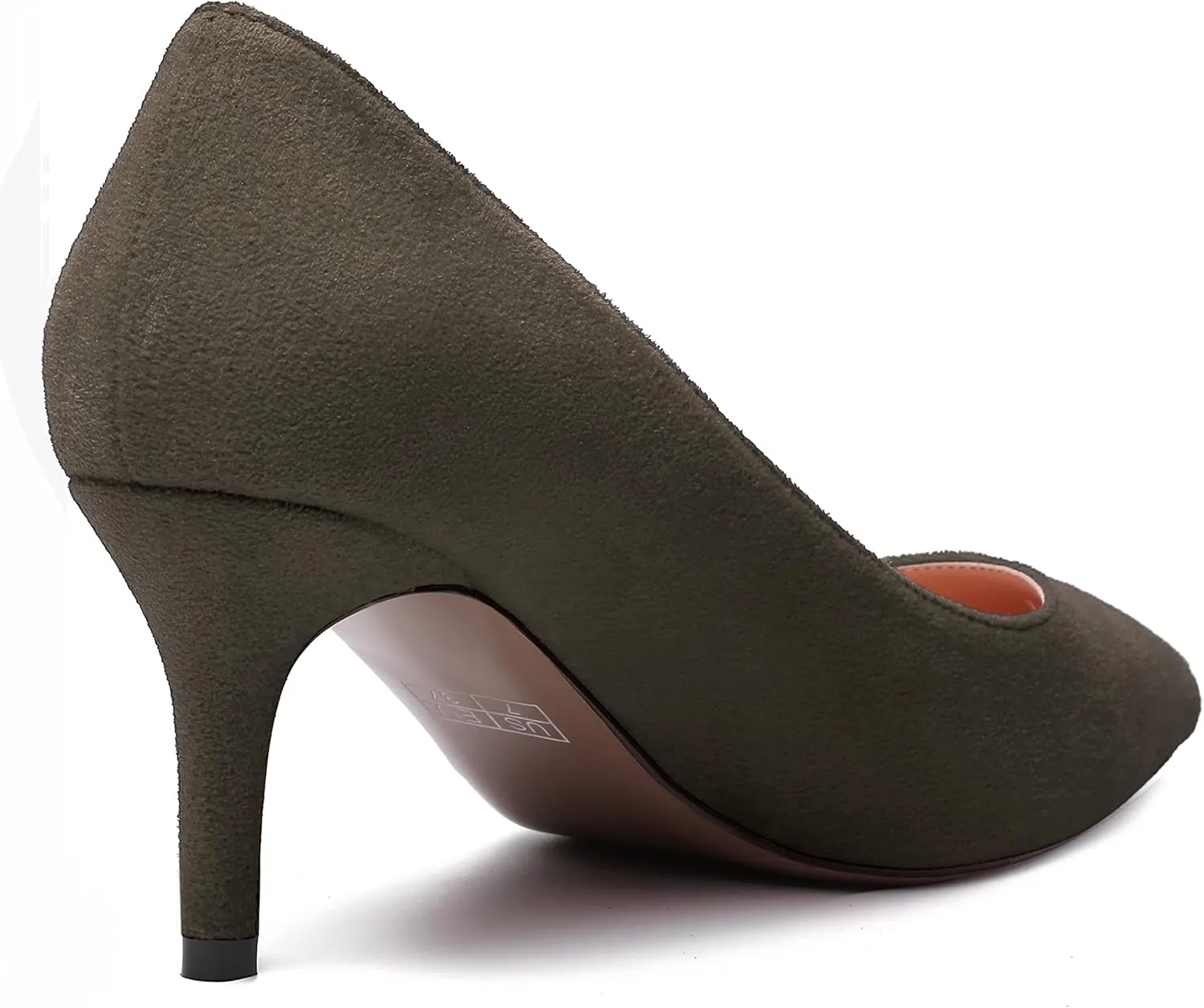 WAYDERNS Womens Pointed Toe Suede Solid Slip On Wedding Dress Stiletto Mid Heel Pumps Shoes 2.5 Inch