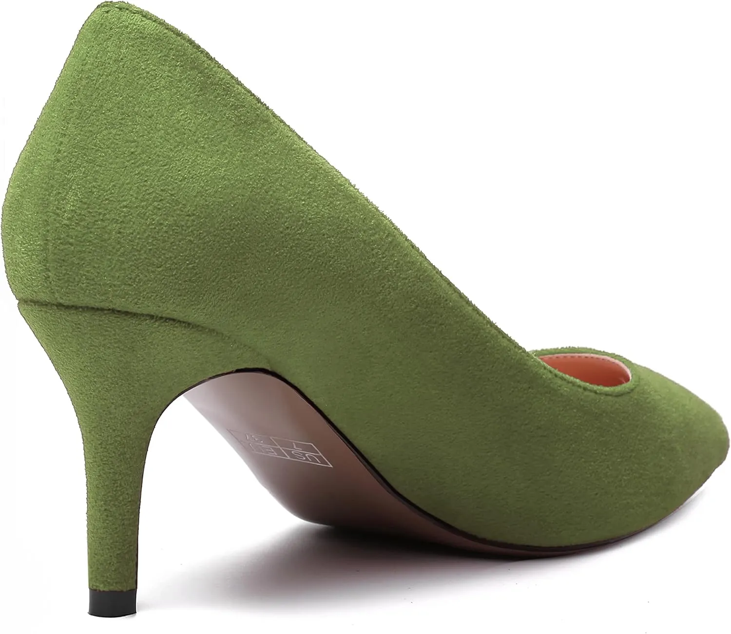 WAYDERNS Womens Pointed Toe Suede Solid Slip On Wedding Dress Stiletto Mid Heel Pumps Shoes 2.5 Inch