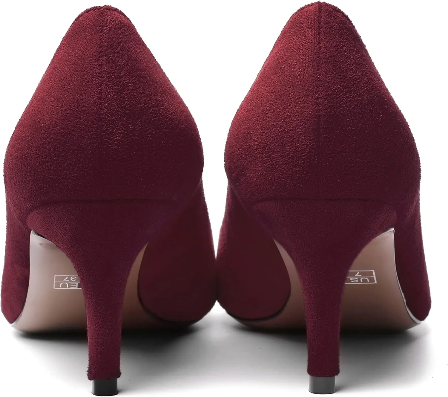 WAYDERNS Womens Pointed Toe Suede Solid Slip On Wedding Dress Stiletto Mid Heel Pumps Shoes 2.5 Inch