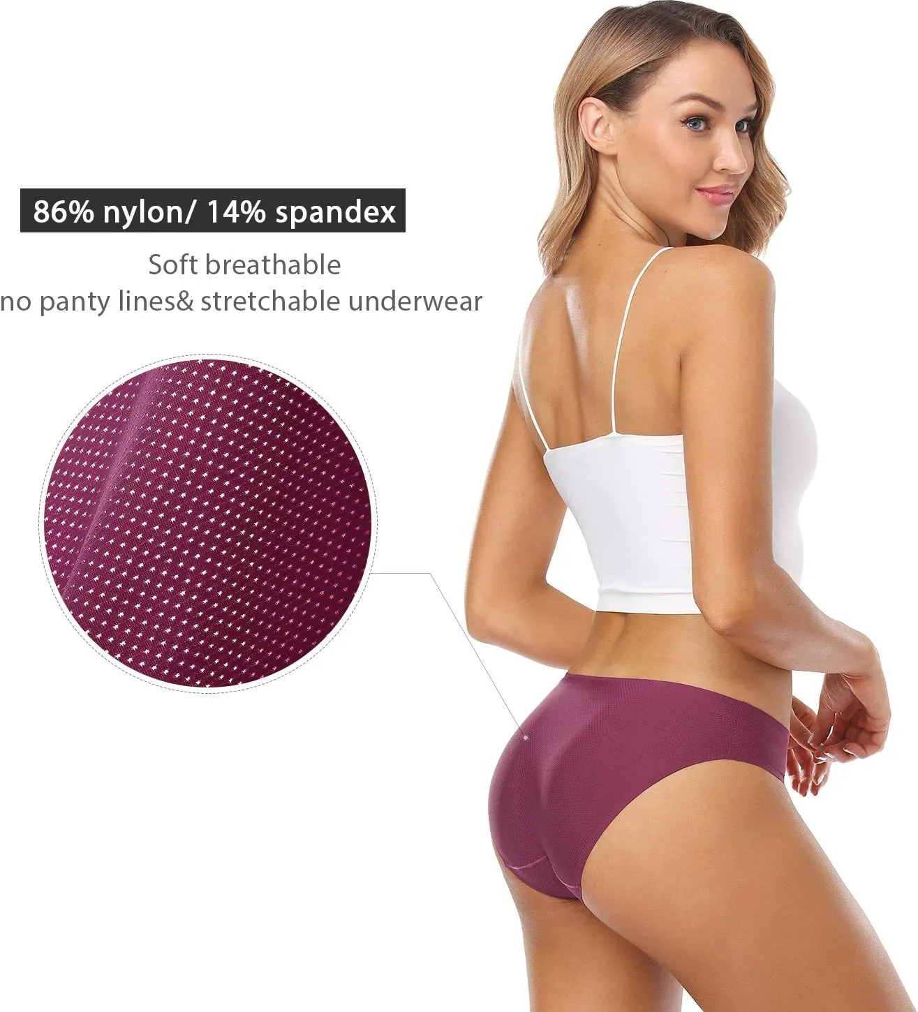 Wealurre Breathable Underwear Women Seamless Bikini Nylon Spandex Mesh Panties