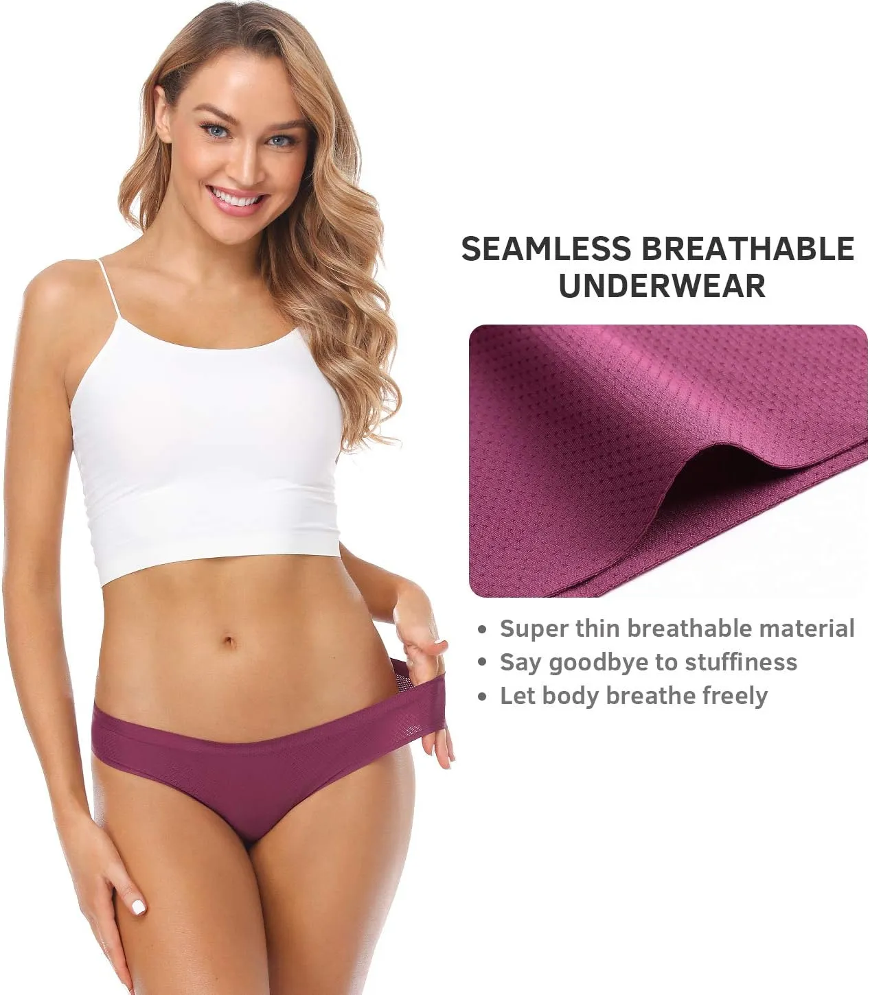 Wealurre Breathable Underwear Women Seamless Bikini Nylon Spandex Mesh Panties