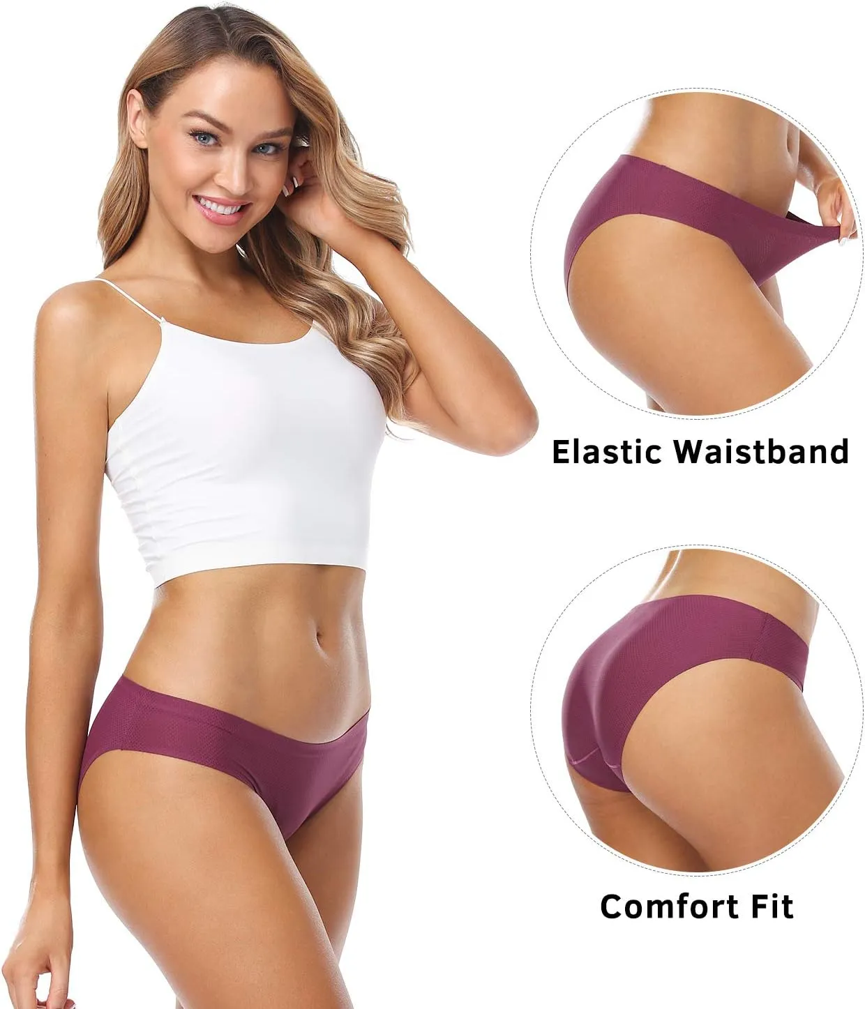 Wealurre Breathable Underwear Women Seamless Bikini Nylon Spandex Mesh Panties