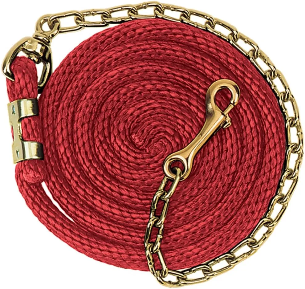 Weaver Leather Poly Lead Rope with Brass Plated Swivel Chain, Navy/Blue/Turquoise, 5/8" X8'6"