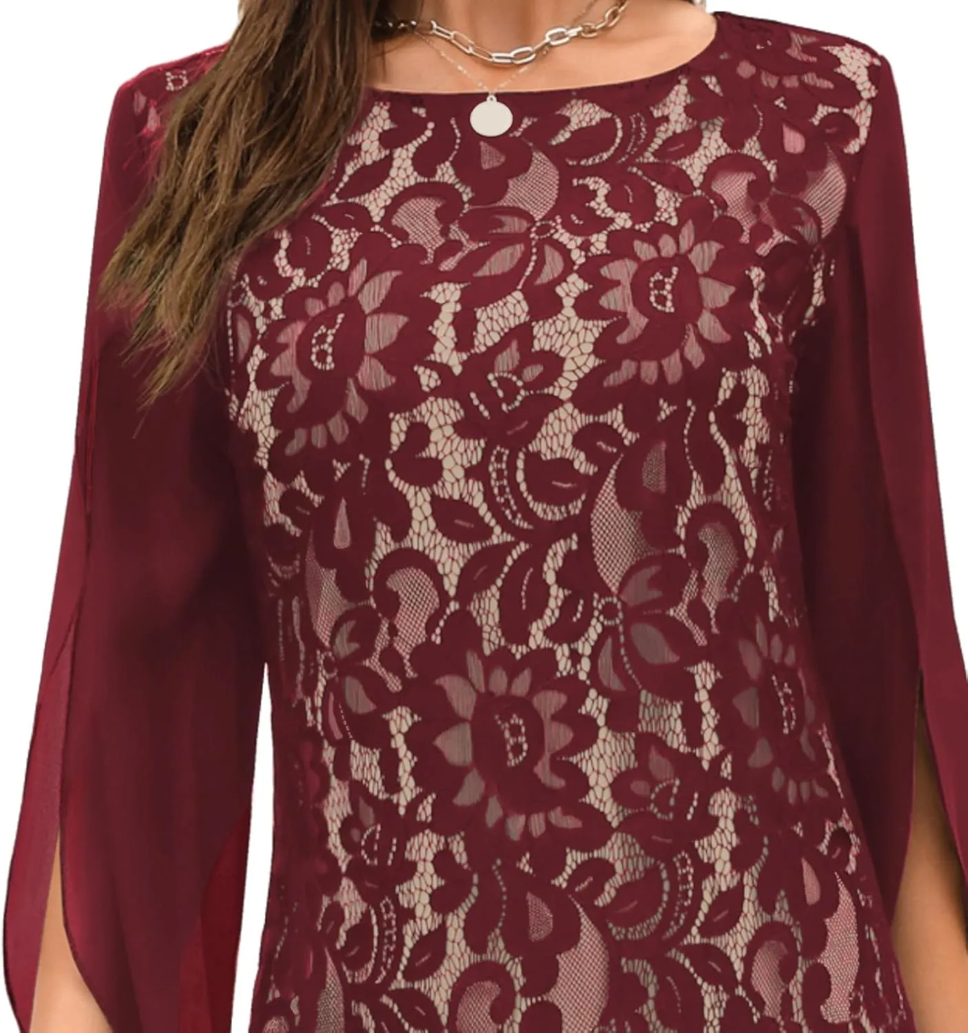 Wedding Guest Cocktail & Formal Dresses for Women - Lace Sequin Prom Evening Dress
