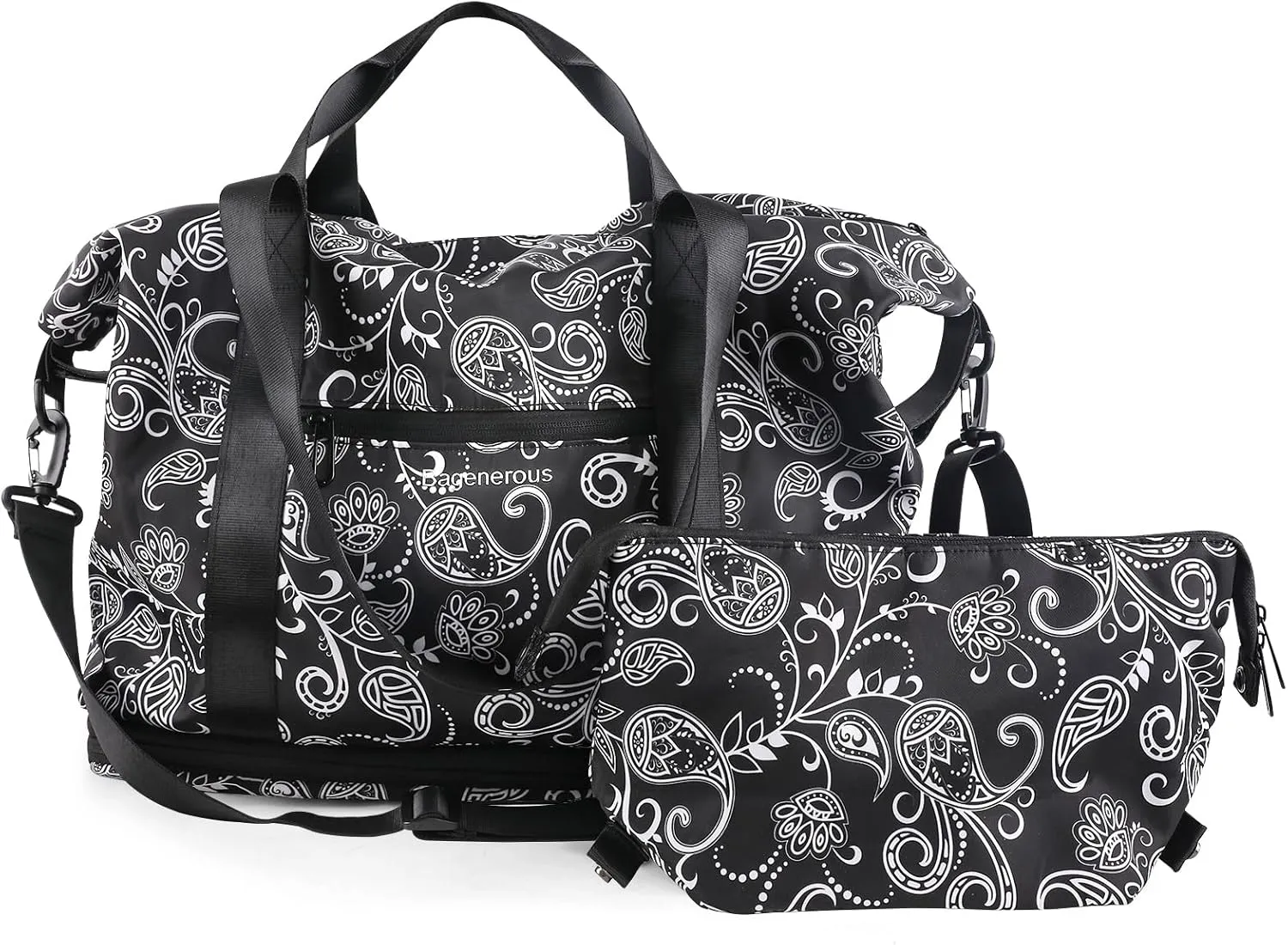 Weekender Tote Bag with Expandable Separate Shoe Compartment