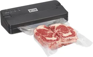 Weston Compact Food Vacuum Sealer Machine, Powerful 23” Hg Pump, For bags Up To 11” Wide, 100 Watts, Corner Guides for Easy Align, Intuitive Controls   Pulse Function, Black (65-2061-W)