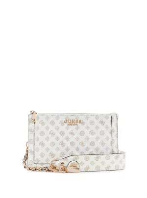 White Logo Abey Multi Compartment Shoulder Bag