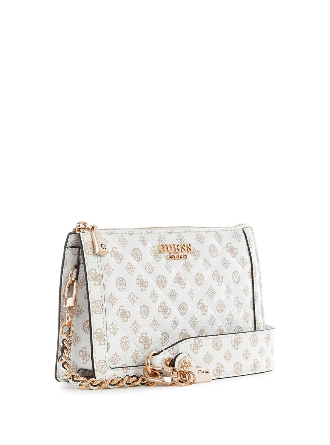 White Logo Abey Multi Compartment Shoulder Bag