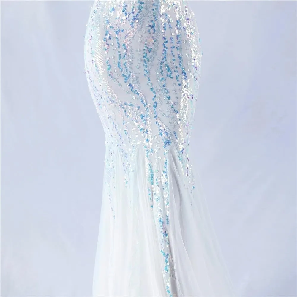White Mermaid Wedding Dresses for Women Off Shoulder Sexy Evening Gown Elegant Luxury Maxi Party Dress