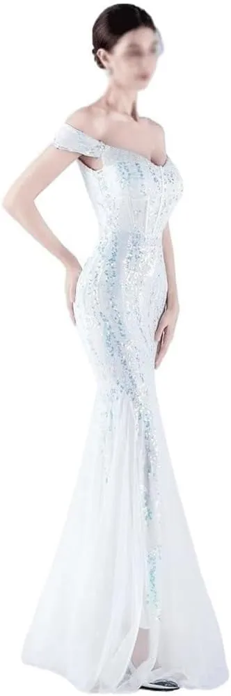 White Mermaid Wedding Dresses for Women Off Shoulder Sexy Evening Gown Elegant Luxury Maxi Party Dress