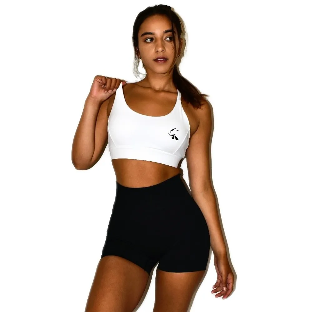 White Mesh Sports Bra