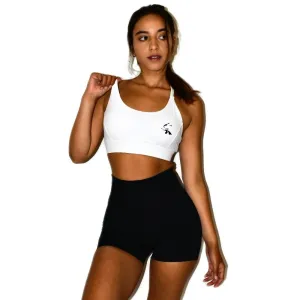 White Mesh Sports Bra
