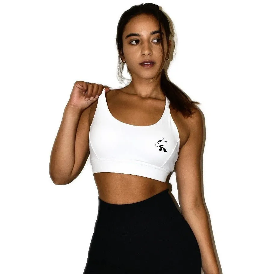 White Mesh Sports Bra