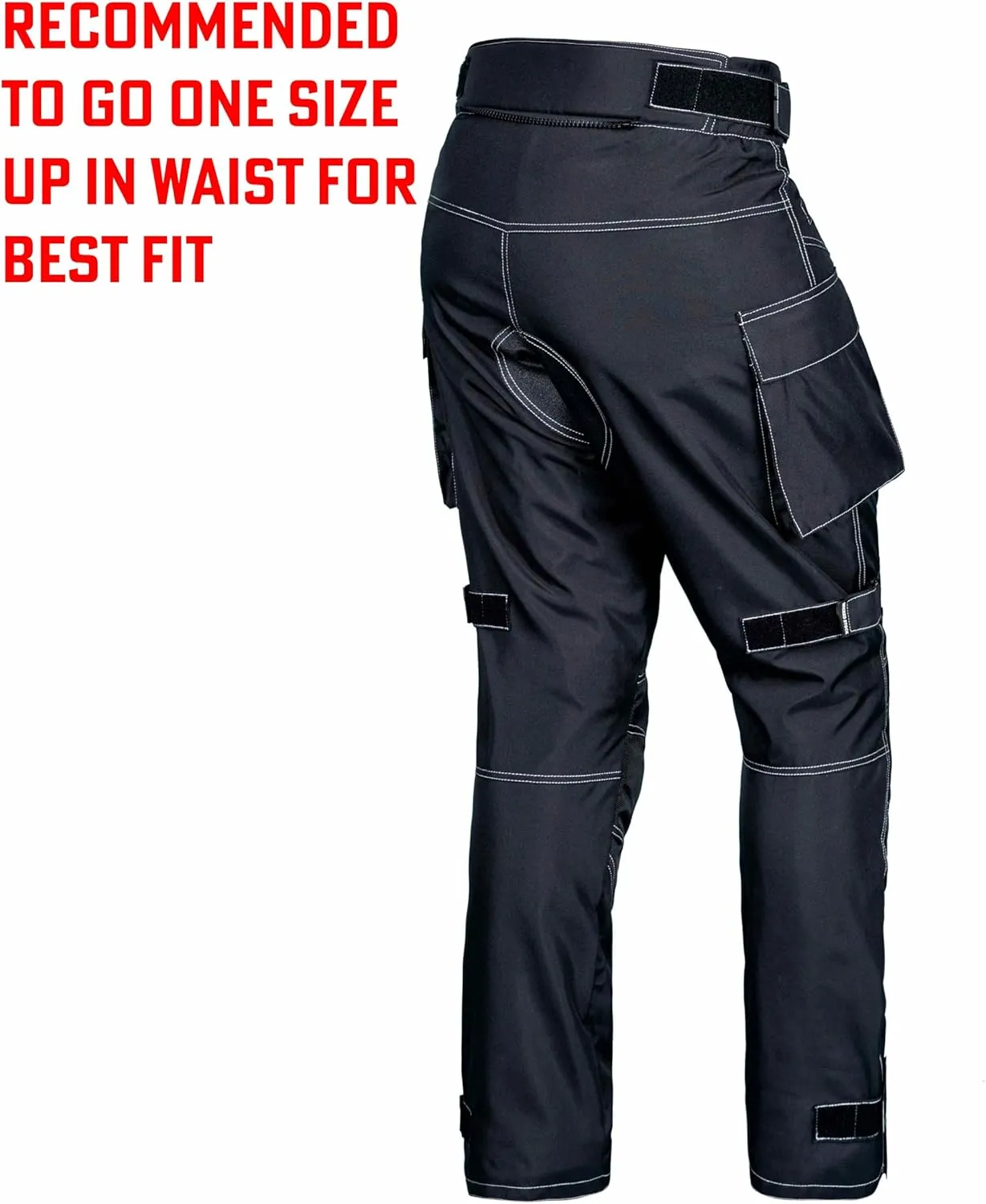 WICKED STOCK Mens Waterproof Armored Motorcycle Riding Dual Sport Pants Protective CE Level-1