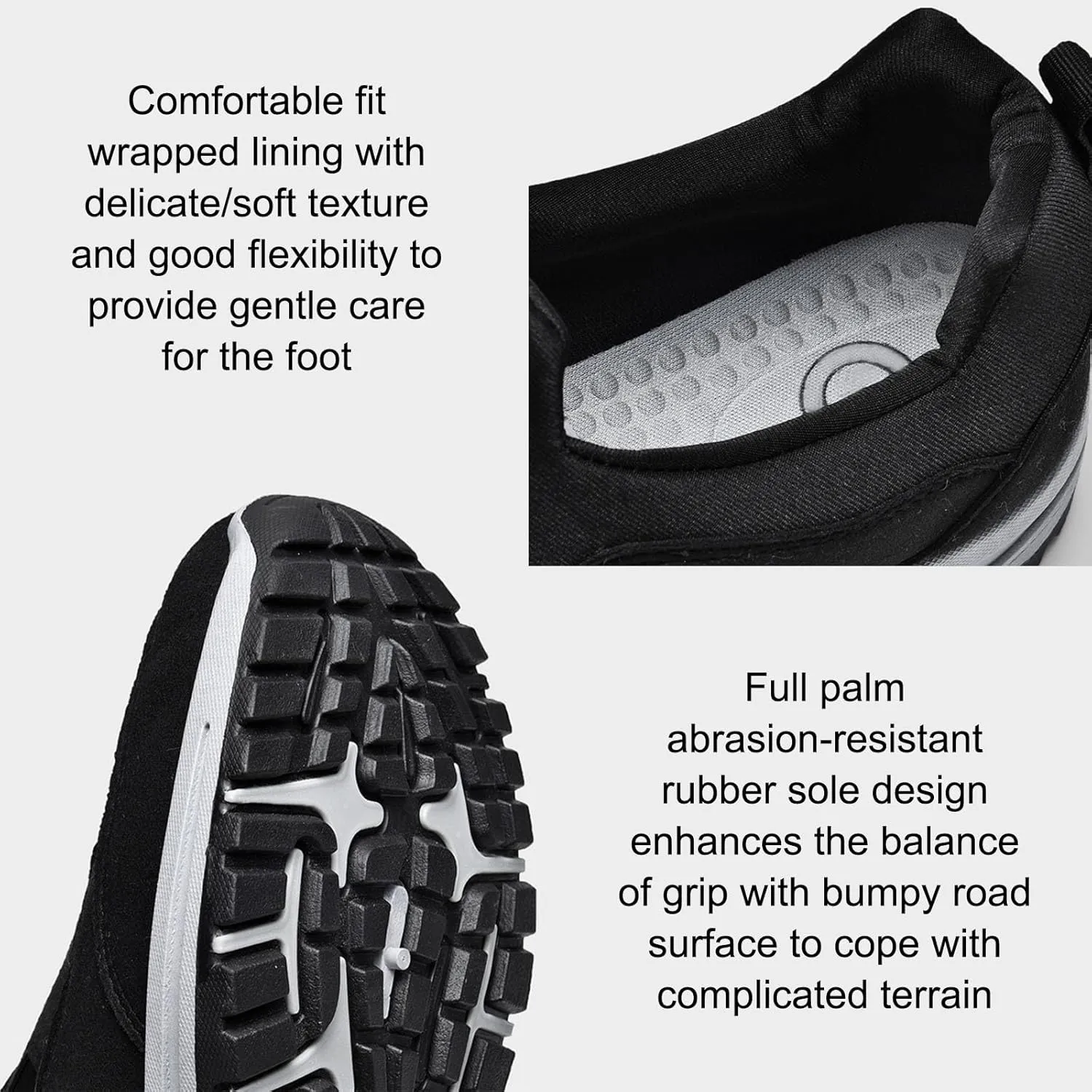 Wide Fit Walking Shoes, Outdoor Large Size Soft Bottom Lightweight Men's Shoes Walking Shoes One Foot Stirrup Lazy Shoes