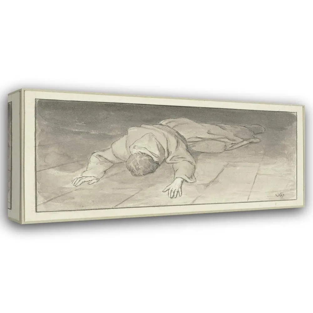 Wilhelm Steinhausen 24x14 Gallery Wrapped Canvas Museum Art Print Titled: Diether's Lamentation and Penance (Ca 1884)