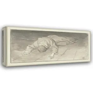 Wilhelm Steinhausen 24x14 Gallery Wrapped Canvas Museum Art Print Titled: Diether's Lamentation and Penance (Ca 1884)