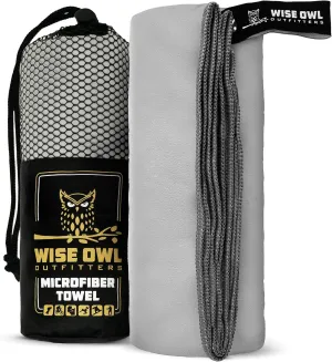 Wise Owl Outfitters Camping Towel - Camping Accessories, Quick Dry Microfiber Towel for Travel, Hiking, Yoga, Workout, and Backpacking