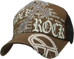 WITHMOONS Meshed Baseball Cap Skull Rhinestones Trucker Hat KR1751