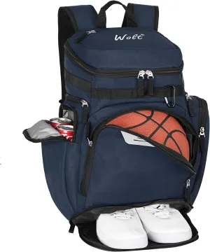WOLT Basketball Backpack Bag with Separate Ball Compartment and Shoes Pocket，Large Sports Equipment Bag for Basketball, Soccer, Rugby, Volleyball, Baseball Sport Backpack Bag