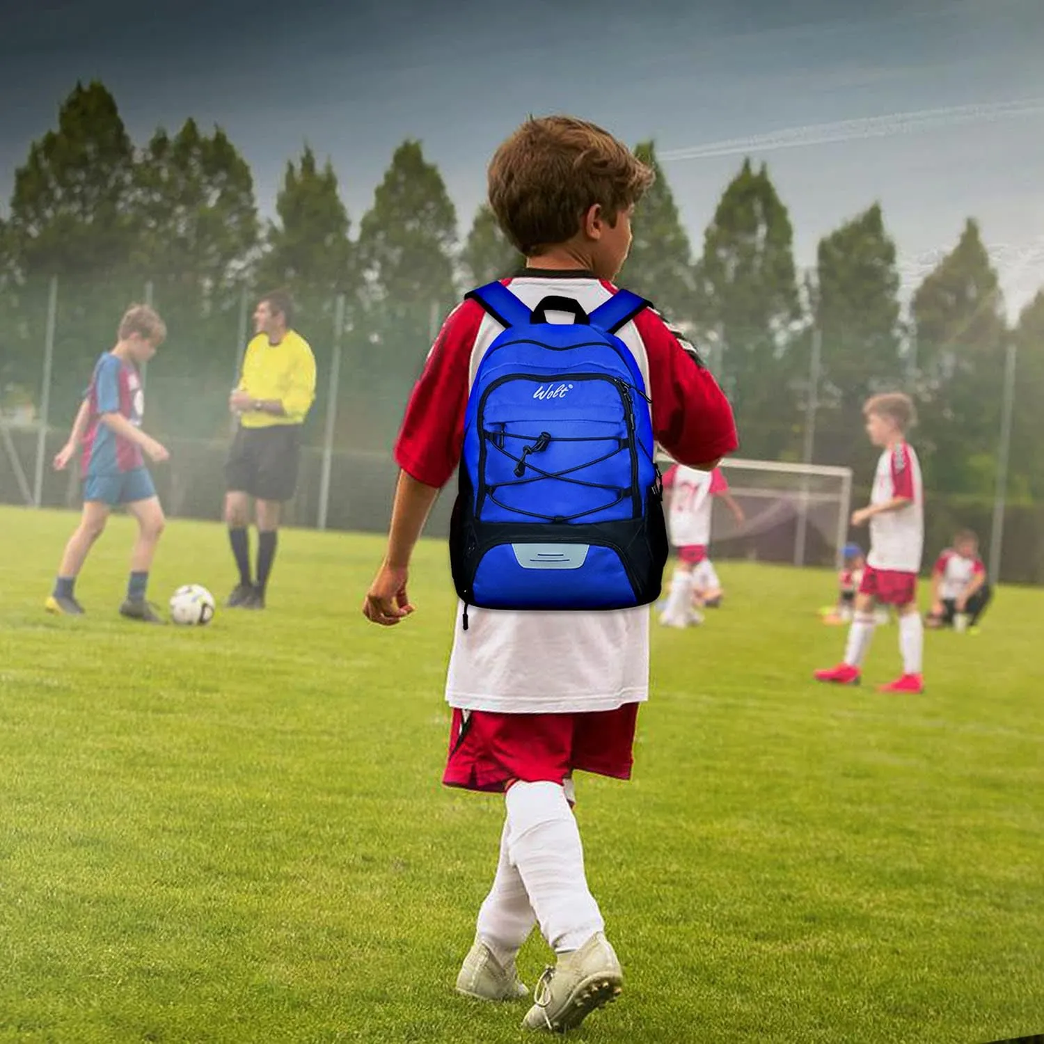 WOLT Youth Soccer Bag, Soccer Backpack, Basketball Backpack with Cleat Shoe and Ball Compartments Volleyball Backpack