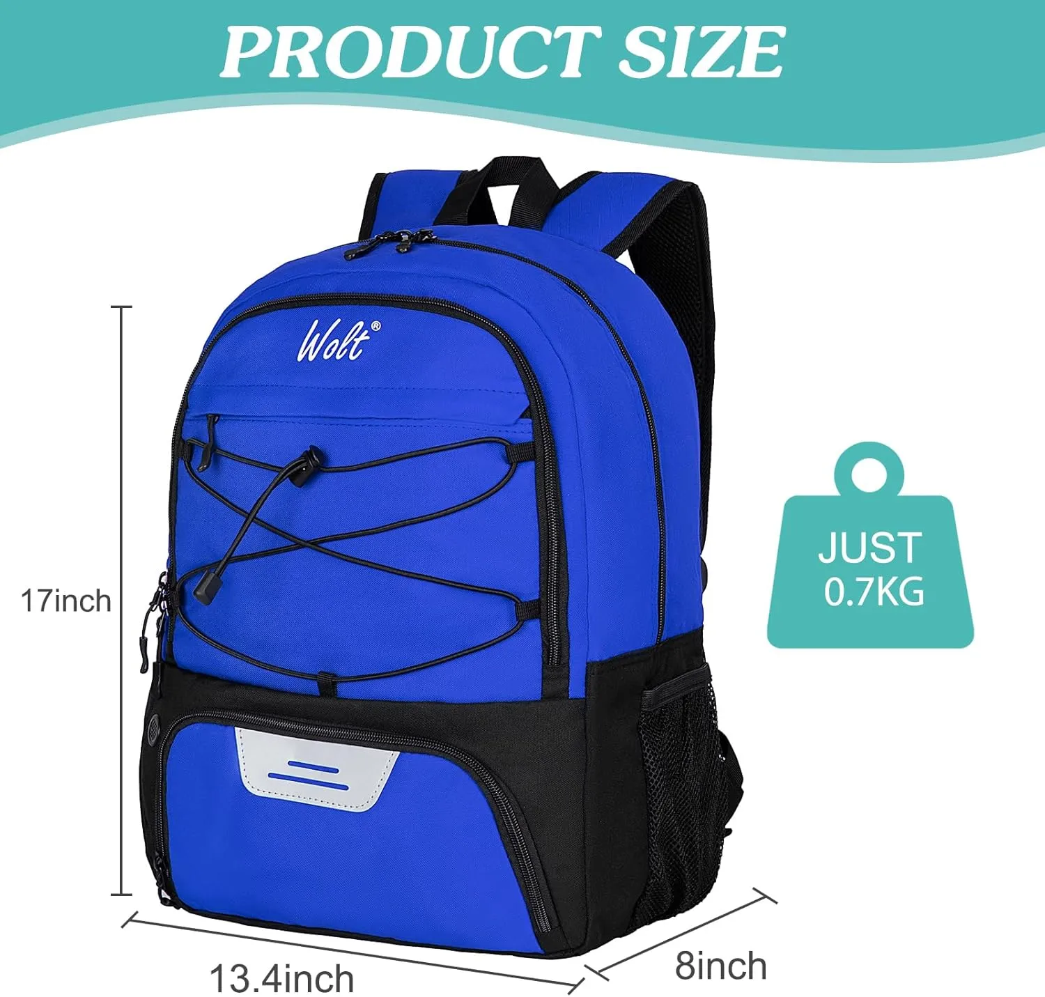 WOLT Youth Soccer Bag, Soccer Backpack, Basketball Backpack with Cleat Shoe and Ball Compartments Volleyball Backpack