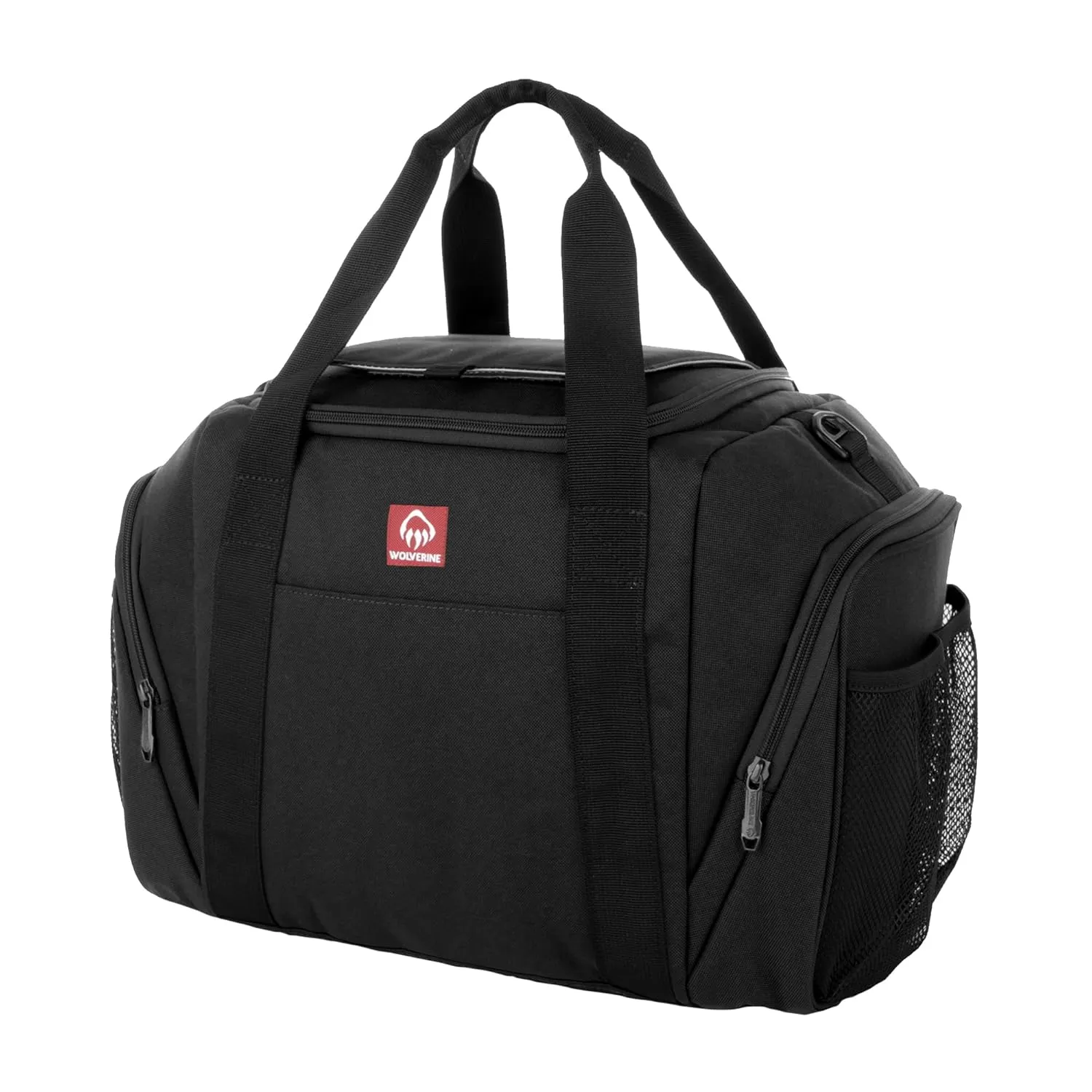 Wolverine Duffel Coolers | 30 Can Capacity | Insulated | Reusable | Heavy Duty | Adjustable | Travel | Worksite | Outdoor | Tailgating | Durable | Polyester Canvas | Large Capacity - Black
