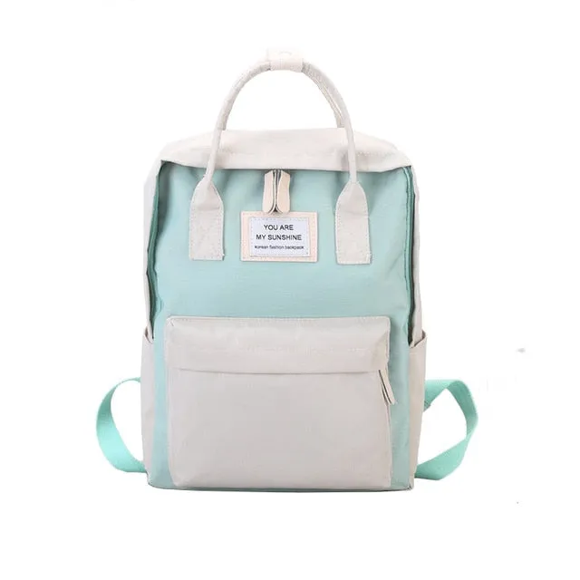 Women Canvas Backpacks Candy Color