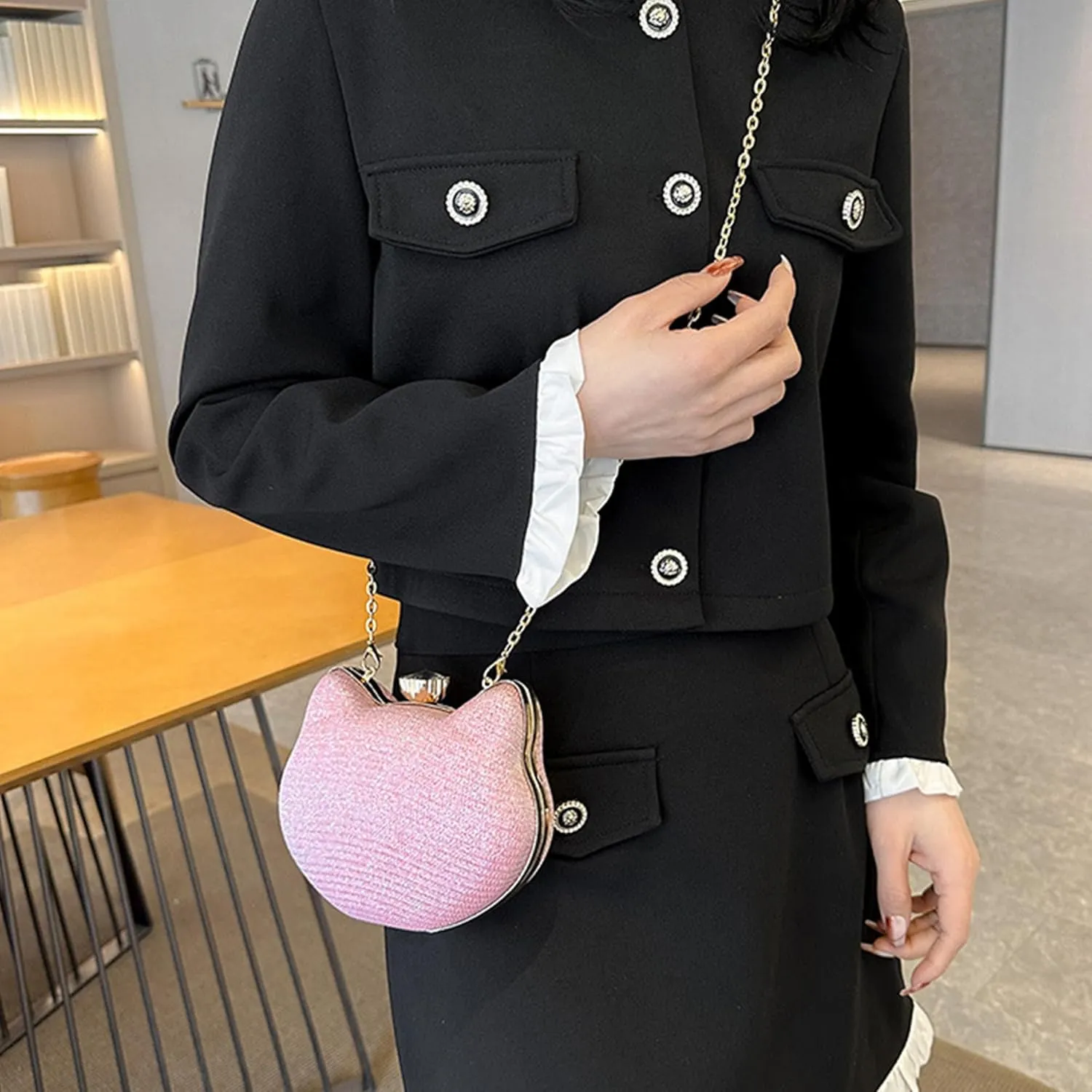 Women Evening Bag Clutch Tote Chain Shoulder Handbag Purse